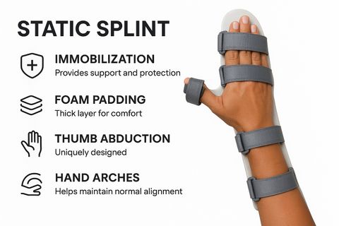 WMIO Right Hand Wrist Orthosis Static Splint Brace for Hand Resting ...