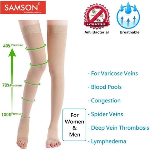 SAMSON Medical Compression Stocking for Leg Pain(Thigh High - XXL Size ...