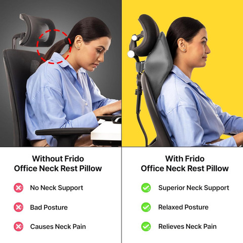 Frido Office Chair Neck Rest Pillow for Neck Pain Relief and