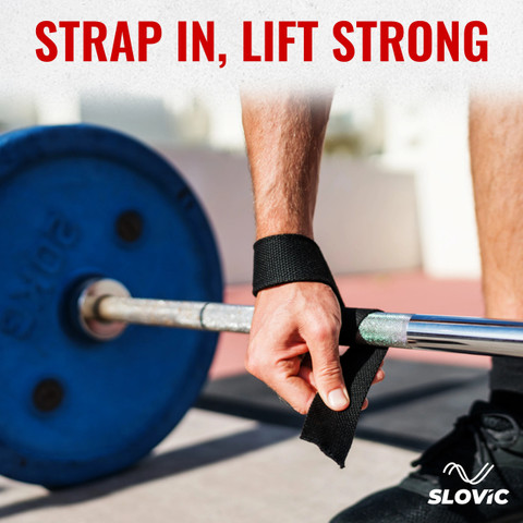SLOVIC Weightlifting Straps with Padded Support For Deadlifts  Weightlifting|Non-Slip Wrist Support - Main Image