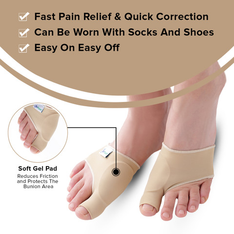 Dr Foot Bunion Corrector With Toe Separator For Men Women Beige Color  Size – S Foot Support