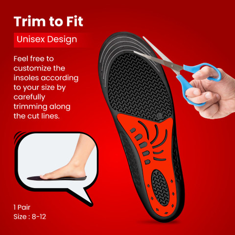 Ortho Pain Relief Gel Insoles|Trimmable Sole for Walking