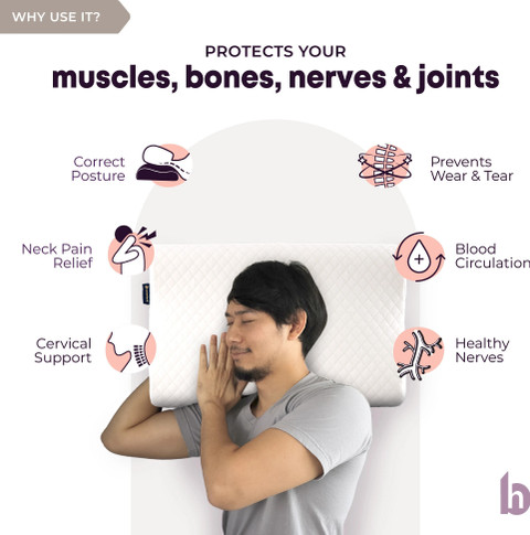 betterhood PosturePro Pillow for Neck Shoulder Pain, 100% Memory Foam,  Ergonomic Orthopedic Cervical Pillow