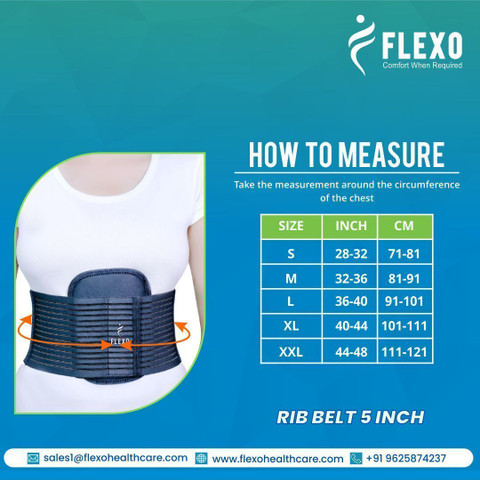 FLEXO Rib Belt 5 Inch, Slim Chest Support Belt for Rib Fracture ...