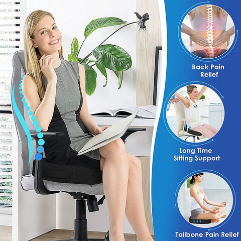 CURASIA Coccyx Seat Cushion for Office Chair Memory Foam Sciatica