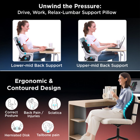 Dr Trust USA Memory Foam Backrest Chair Cushion Posture Corrector