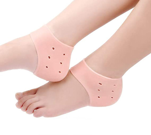 Dr Foot Anti Crack Silicone Gel Heel Pad Socks Half-length