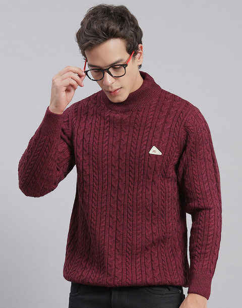 Monte Carlo High Neck Sweater Mens Flipkart MONTE CARLO Self