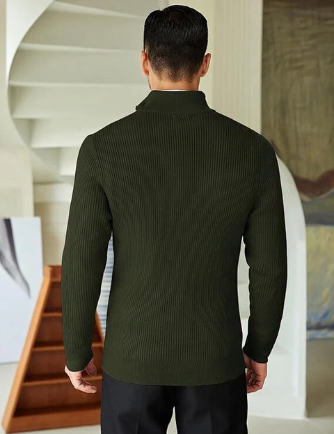COLORCHAKRA Solid Collared Neck Casual Men Dark Green Sweater - Buy  COLORCHAKRA Solid Collared Neck Casual Men Dark Green Sweater Online at  Best Prices in India | Flipkart.com