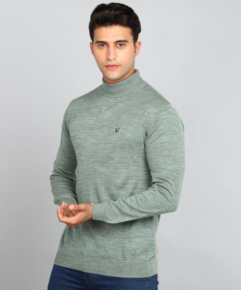Allen Solly Solid Turtle Neck Casual Men Green Sweater Buy Allen