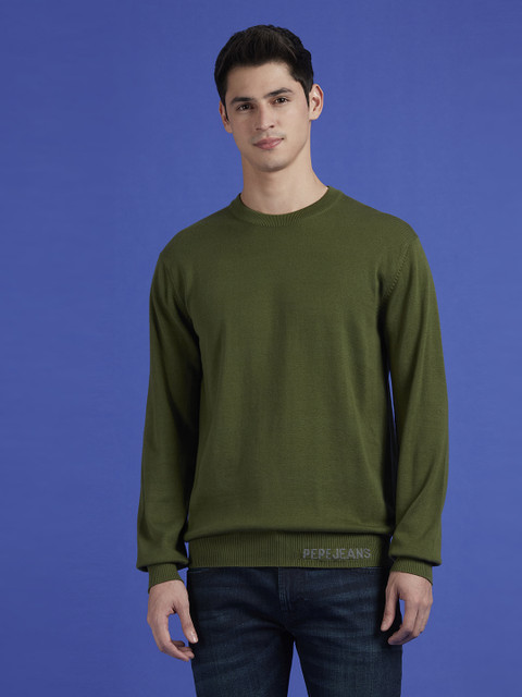 Mens Sweater Pullover Pepe Jeans Pepe Jeans Solid Crew Neck Casual