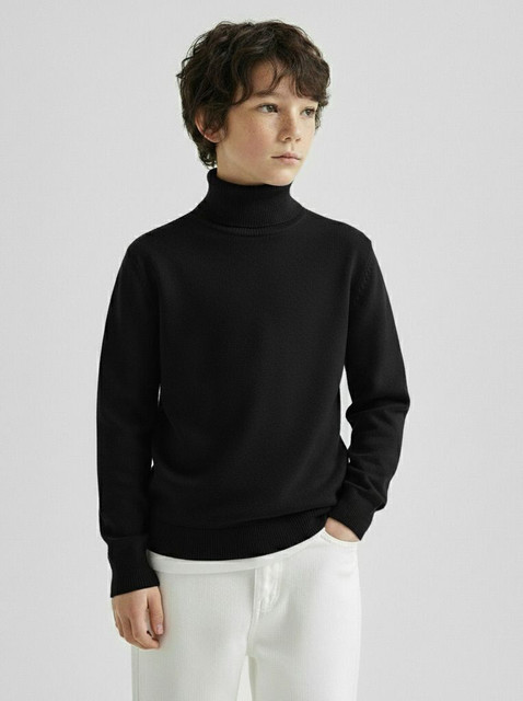 Clothify Solid High Neck Casual Boys Black Sweater Buy Clothify