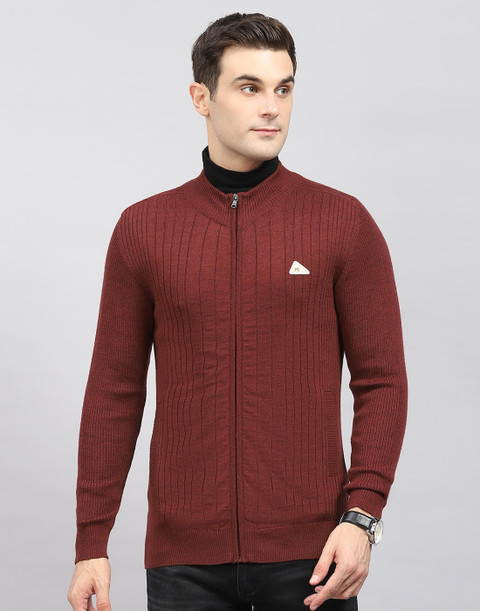 Maroon Sweater High Neck Sweater Mens Flipkart FASHLOOK Self