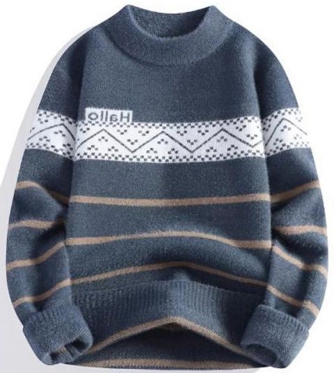 FitIn OutFit Men Self Design Round Neck Multicolor Sweater - Image 6