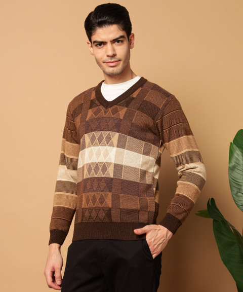 テンダーロイン V NECK COTTON KNIT M BROWN TENDERLOIN