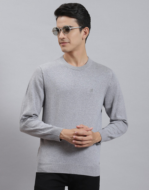Monte Carlo Best Pullover For Men MONTE CARLO Solid Round Neck