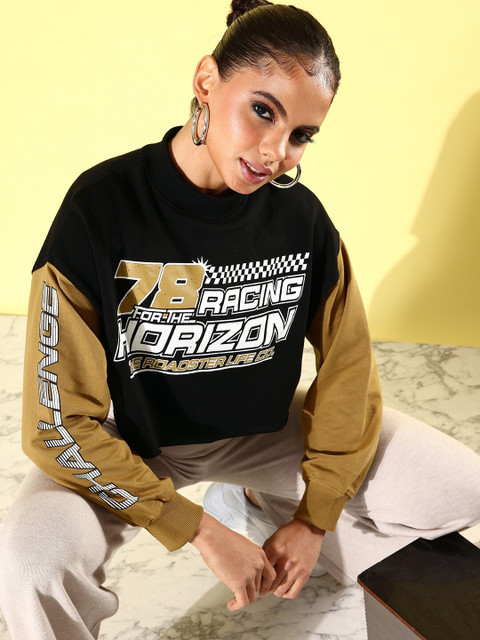 Roadster Full Sleeve Printed Women Sweatshirt