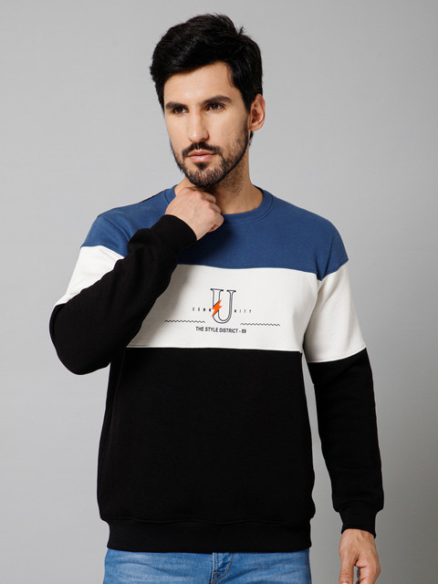 CANTABIL Full Sleeve Color Block Men Sweatshirt Buy CANTABIL - Main Image