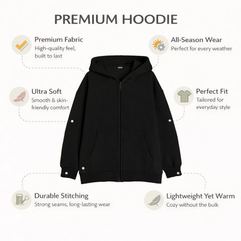 Hoodlife Boys & Girls Full Sleeve Solid Hooded Sweatshirt - Image 5