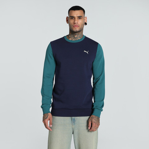 puma full sleeve color block men sweatshirt