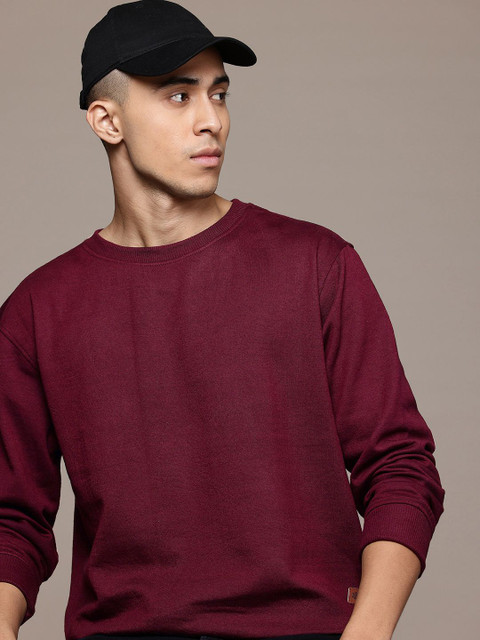 Roadster Full Sleeve Solid Men Reversible Sweatshirt