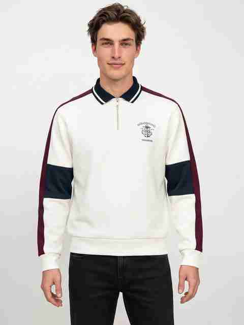 RED TAPE Men Full Sleeve Color Block Sweatshirt - Image 4