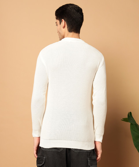 DUCOHIVE Solid Round Neck Casual Men White Sweater Buy DUCOHIVE