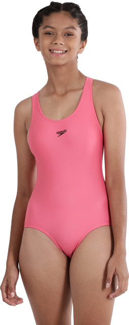 SPEEDO Lycra Racerback Recycled Endura Brite Solid Girls Swimsuit