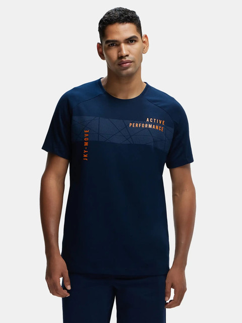 JOCKEY Solid Men Round Neck Blue T-Shirt Buy JOCKEY Solid Men