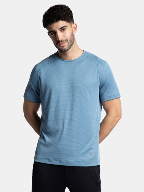 JOCKEY Solid Men Round Neck Blue T-Shirt