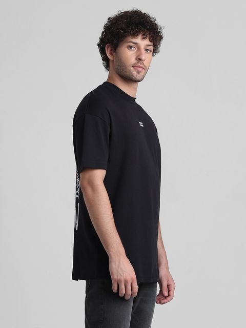 JACK & JONES Men Black Cotton Blend Printed T-Shirt - Image 4