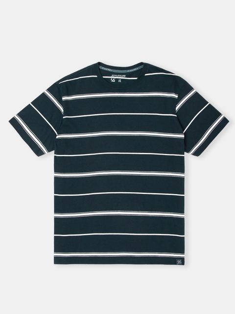 JOCKEY 2715 Men Striped Round Neck Cotton Blend Navy Blue T-Shirt - Image 6