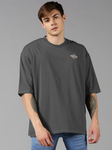 Roadster Typography Men Round Neck Grey T-Shirt Buy Roadster