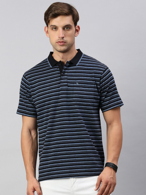 Classic Polo Striped Men Polo Neck Navy Blue T-Shirt Buy Classic