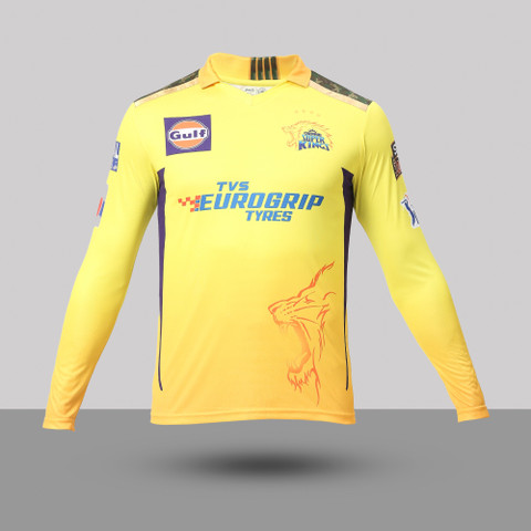 playR X Chennai Super Kings Printed Men Polo Neck Yellow T-Shirt