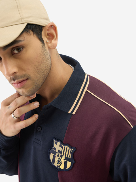 The Souled Store Colorblock Men Polo Neck Multicolor T-Shirt Buy