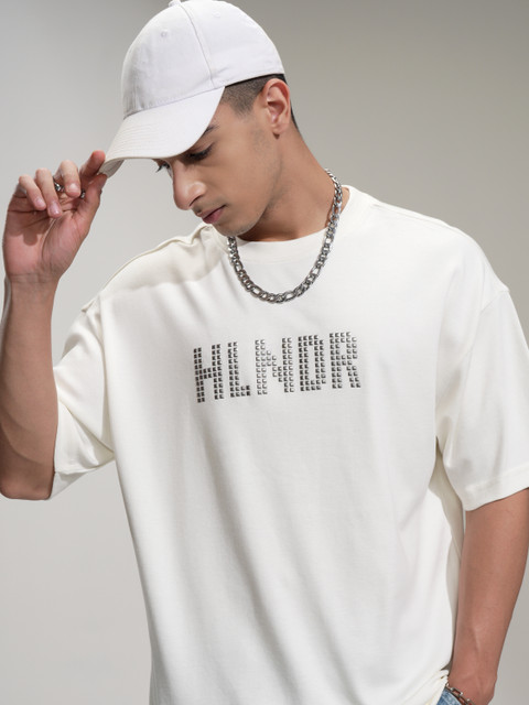 HIGHLANDER Self Design Men Round Neck White T-Shirt - Buy