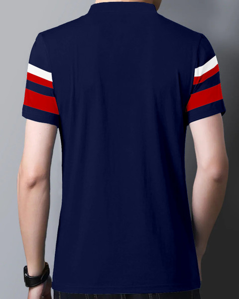 AUSK Striped Men Polo Neck Navy Blue, Red T-Shirt Buy AUSK