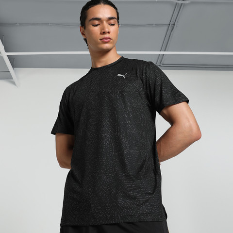 PUMA Printed Men Crew Neck Black T-Shirt - Buy PUMA Printed