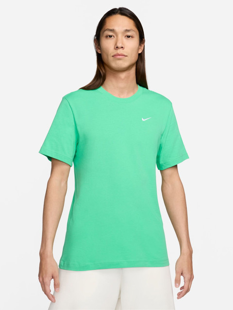NIKE Solid Men Round Neck Green T-Shirt
