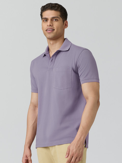 XYXX Solid Men Polo Neck Purple T-Shirt - Buy XYXX Solid Men Polo