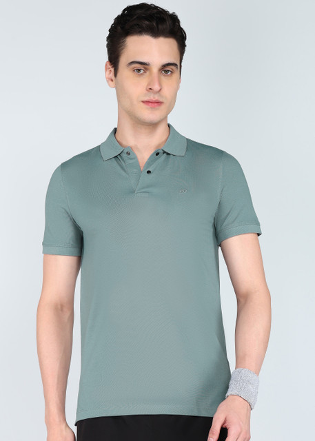 PETER ENGLAND Solid Men Polo Neck Grey T-Shirt Buy PETER ENGLAND