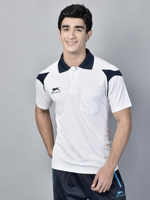 SHIV-NARESH Printed Men Polo Neck White, Black T-Shirt Buy SHIV