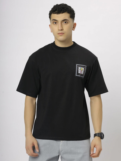 N AND J Printed Men Round Neck Black T-Shirt Buy N AND J Printed