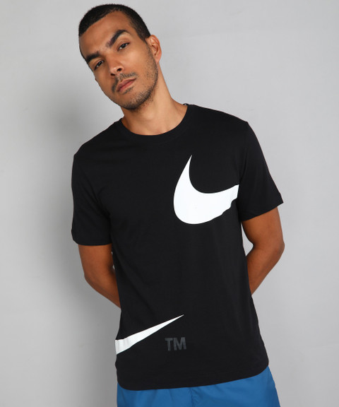 NIKE Typography Men Round Neck Black T-Shirt Buy NIKE Typography
