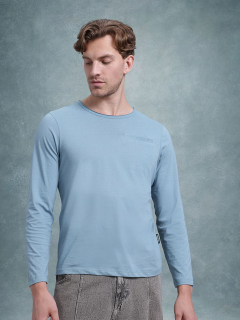 Roadster Solid Men Round Neck Blue T-Shirt Buy Roadster Solid