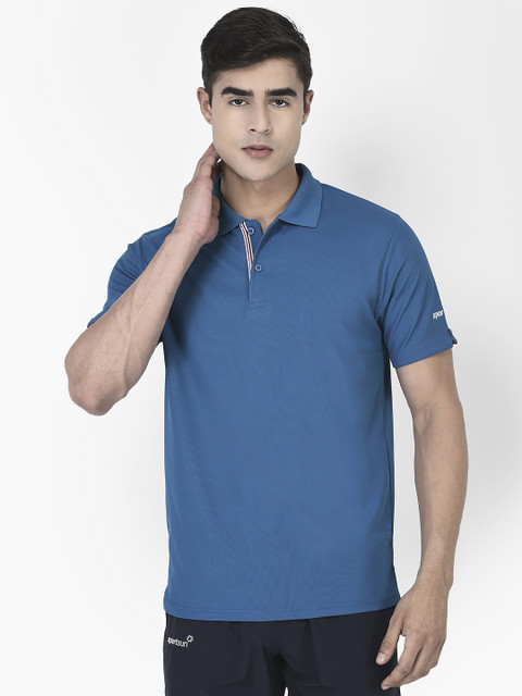 Sport Sun Striped Men Polo Neck Blue T-Shirt - Buy Sport Sun