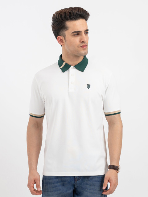 RED TAPE Solid Men Polo Neck White T-Shirt - Buy RED TAPE Solid