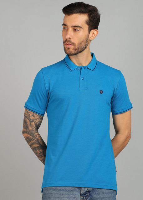 VAN HEUSEN SPORT Solid Men Polo Neck Blue T-Shirt Buy VAN HEUSEN