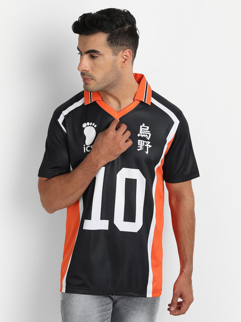 ComicSense Typography Men Polo Neck White, Black, Orange T-Shirt